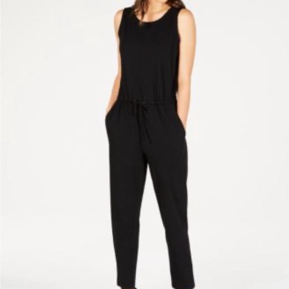 Eileen Fischer Womens Sleeveless Drawstring-Waist Jumpsuit Black Size XS - Picture 1 of 8